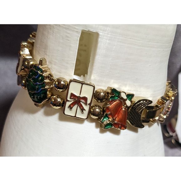 Vintage Holiday Charm Slide Bracelet - Picture 1 of 6